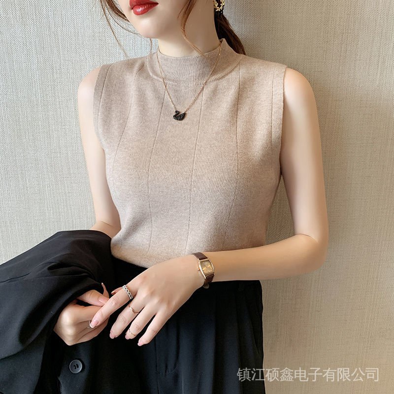 Áo Sweater Sát Nách Cổ Lọ Dáng Ôm Phong Cách Thời Trang Mới Dành Cho Nữ