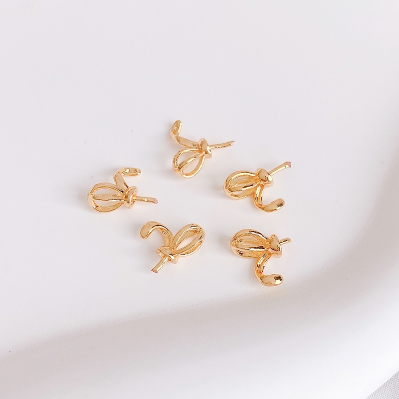 █diy゜14k●1 Miếng°Giá Đỡ Kim Tự Làm Mặt Dây Chuyền / Vòng Tay / Dây Chuyền Mạ Vàng 18k Đính Ngọc Trai Zircon