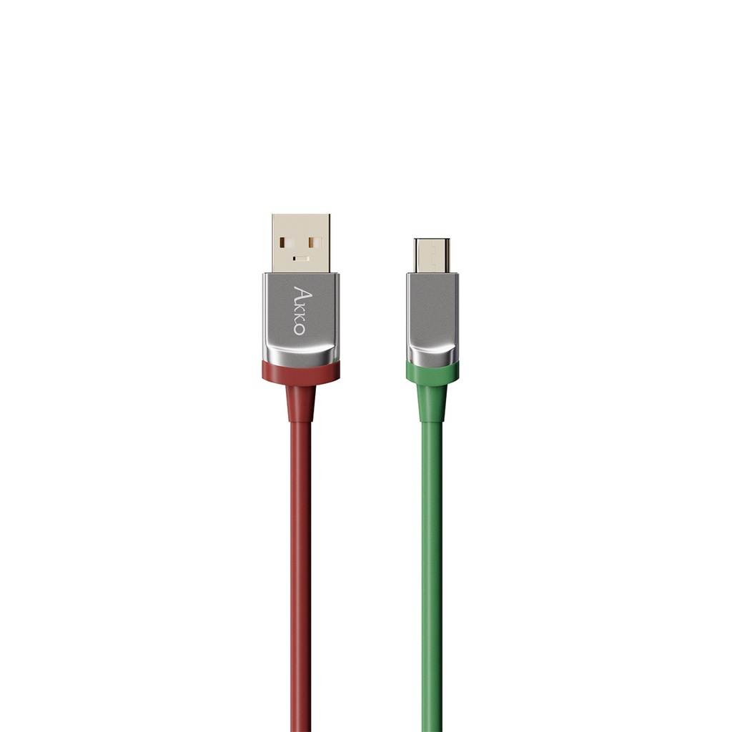 Dây cáp custom AKKO Matcha Red Bean dành cho phím cơ - dạng xoắn | USB Type C - Type A | Chính hãng