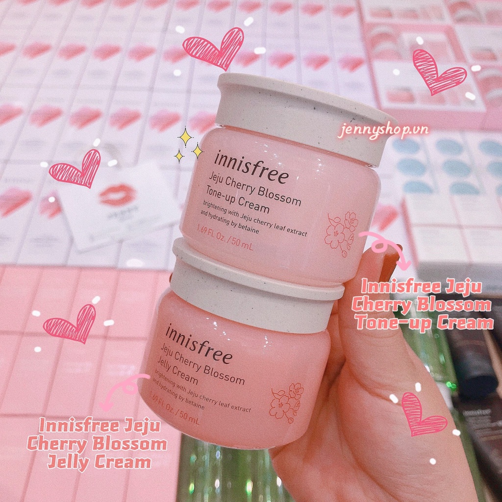 Bộ Dưỡng Ẩm Trắng Da Innisfree Jeju Cherry Blossom Tone-Up Jelly Cream