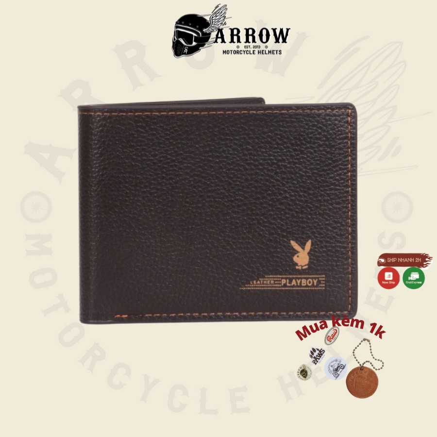Ví nam da nhiều ngăn, đựng thẻ, tiền, giá rẻ arrow shop