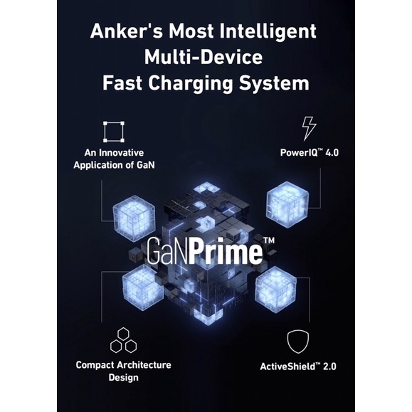 Sạc Anker 747 150w [Gan Prime] IQ4.0 3C+1A - A2340 (Bảo Hành 18 Tháng)