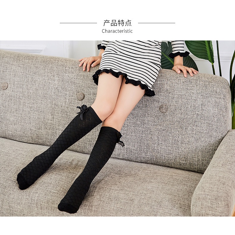 Tất dài cho bé gái Tất vớ nữ cổ cao kích thước 35cm 42cm chất liệu vải COTTON mềm mại lên dáng đẹp Vớ cổ cao cho bé gái