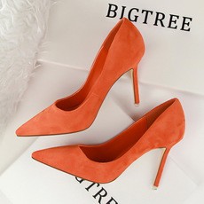 GIÀY CAO GÓT TRÊN 7P BIGTREE MŨI NHỌN DA LỘN 2617-5 p48
