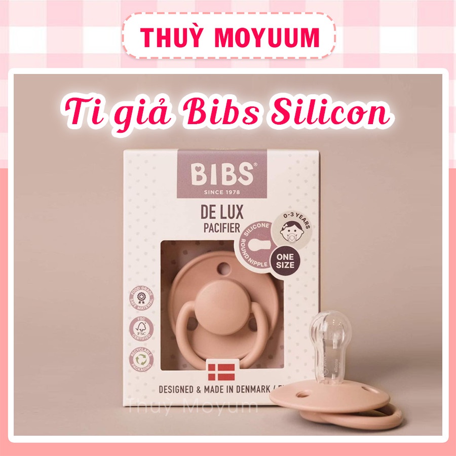 Ti giả BIBS Delux Silicon cho bé 0-3 tuổi nhập khẩu Đan mạch chính hãng