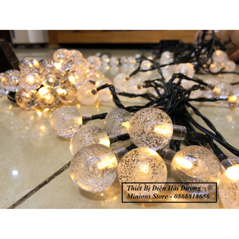 Dây Đèn Nháy Led Bông Tuyết Sử Dụng Năng Lượng Mặt Trời 5m/12m - Tự Động Sạc Pin, Chống Nước IP65, Ánh Sáng Đẹp