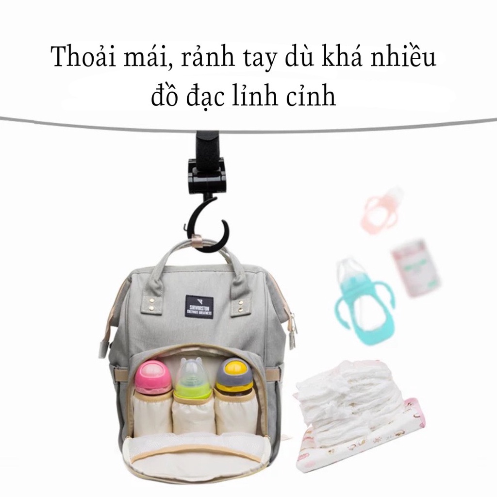 Bộ 2 móc treo xe đẩy treo đồ cho bé xoay độ cao cấp - móc treo đồ, balo xoay 360 độ tiện dụng Shop 2 Bố Con