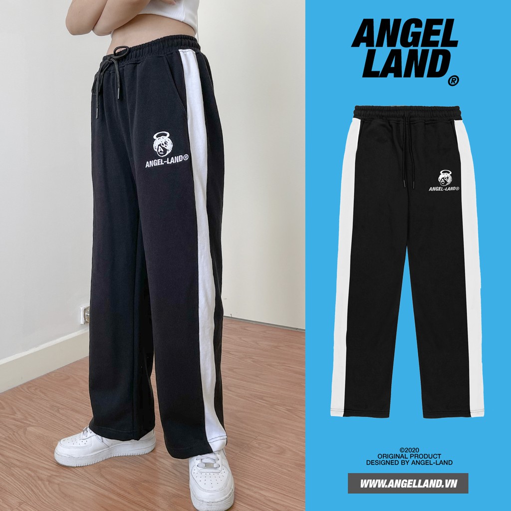 QUẦN DÀI SỌC LINE TRACK PANT ĐEN ANGEL-LAND CHÍNH HÃNG