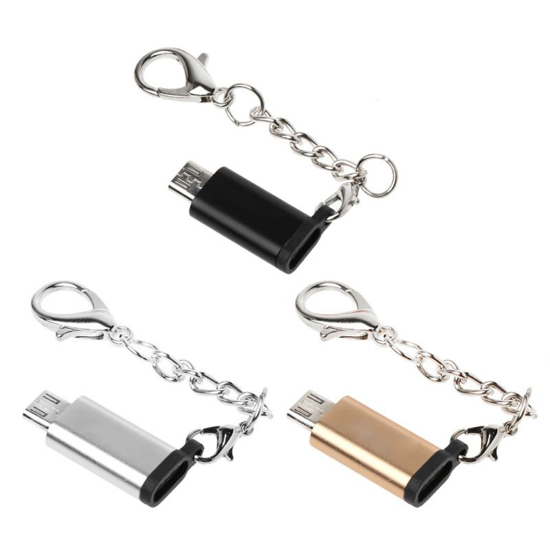Đầu chuyển đổi USB Type C sang Micro USb có móc khóa tiện dụng cho Samsung Android Xiaomi