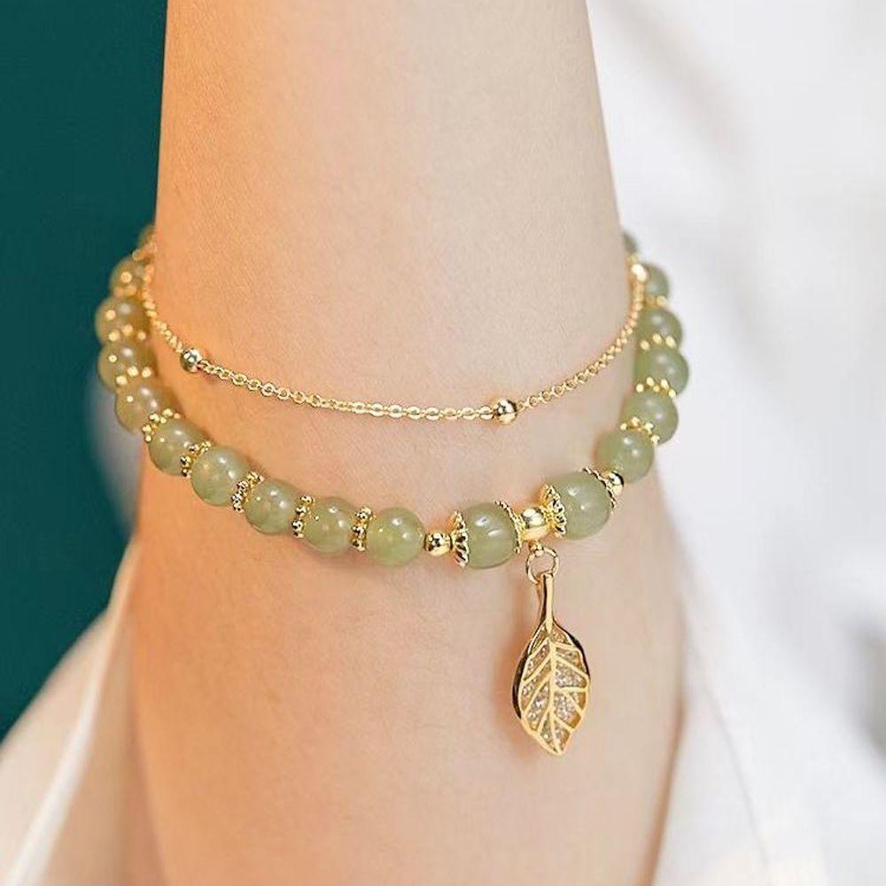 Vòng Đeo Tay Hai Lớp Handmade Bằng Hợp Kim Hình Hoa Tulip Phong Cách Hàn Quốc