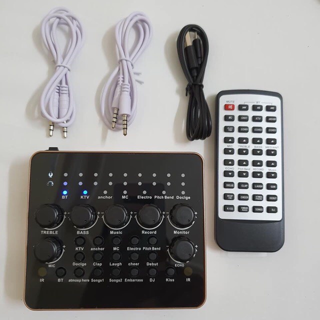 Bộ Combo thu âm livestream karaoke Míc AT350+Sound card V10 tặng kèm tai nhét bh 6 tháng