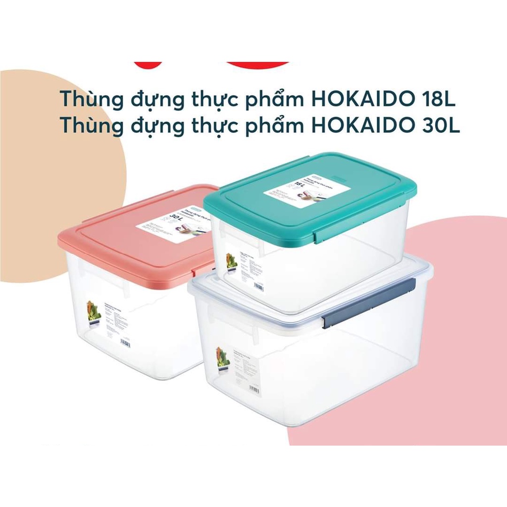 Sét 3 thùng thực phẩm 10l.18l.30l nhựa Cao cấp inochi