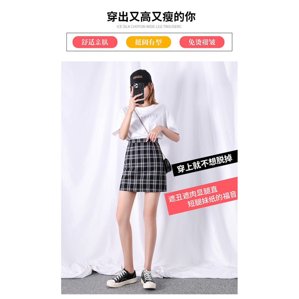 Chân Váy Chữ A Họa Tiết Ca Rô Phong Cách Hàn Quốc Thanh Lịch Dành Cho Nữ | BigBuy360 - bigbuy360.vn