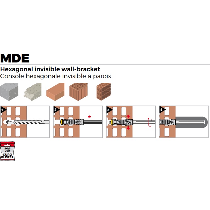 Vít nở nhựa tắc kê đầu lục giác MDE Friulsider nhập khẩu từ Châu ÂU