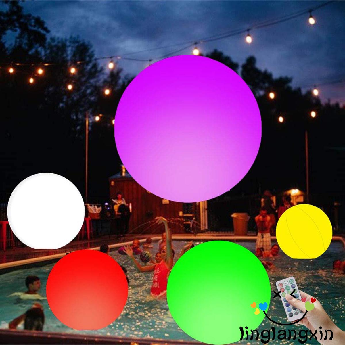 H-C★LED Beach Ball, Inflatable Luminous Ball with Remote Control for Outdoor Pool Beach Party, White