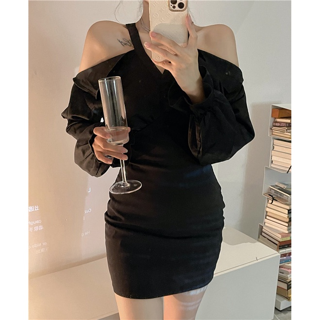 【Cocory.vn】Đầm ôm body trễ vai cổ yếm thời trang quyến rũ dành cho nữ | BigBuy360 - bigbuy360.vn