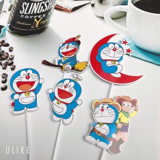 Mua Phụ kiện trang trí bánh sinh nhật bánh kem - Set cắm giấy Doremon