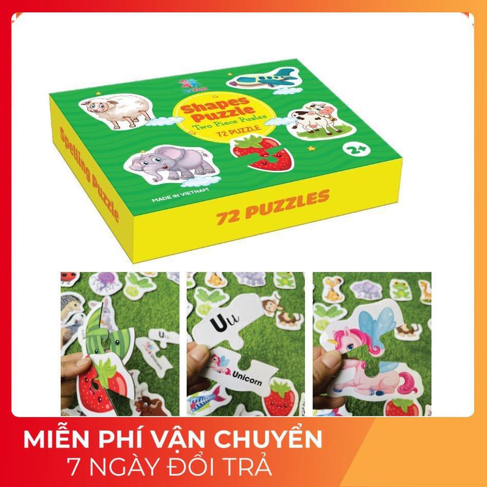 Bộ Ghép hình Tư duy Thông minh - Học chữ cái, chữ số - 72 PUZZLE