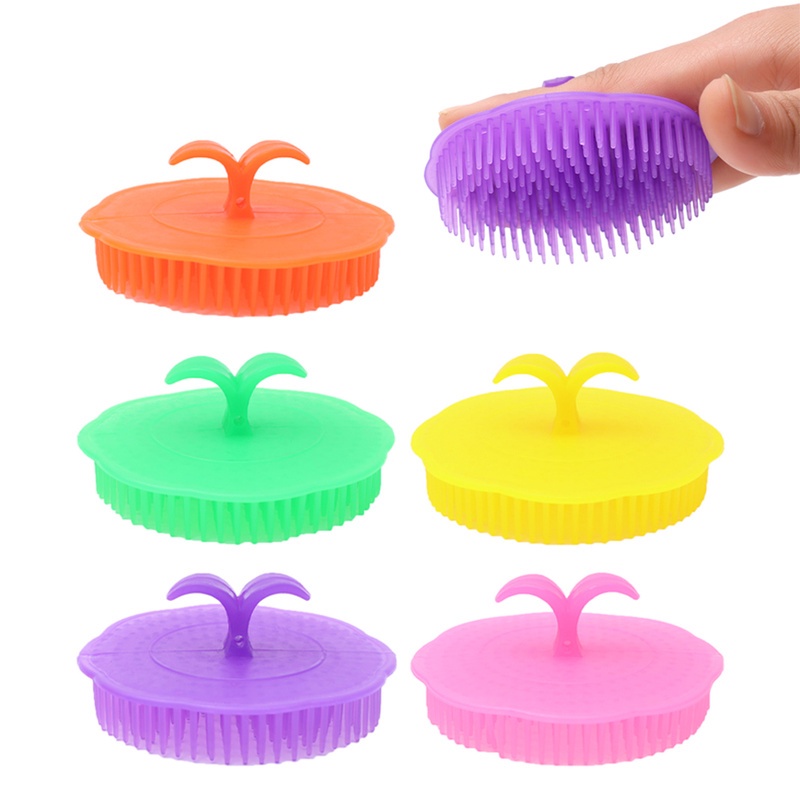 Bàn Chải Gội Đầu Mát Xa Đầu Bằng Silicon 8Cm Màu Sắc Ngẫu Nhiên