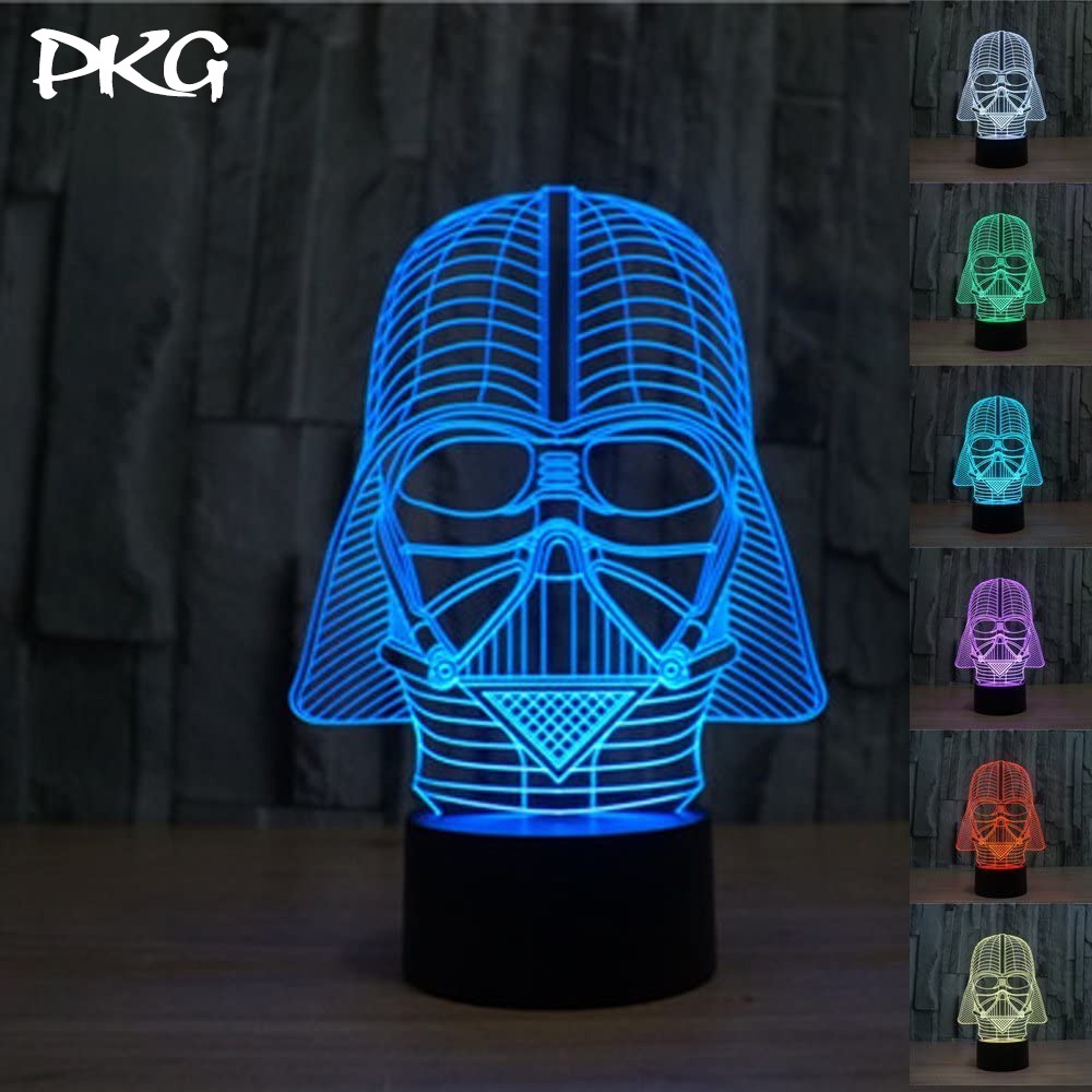 Đèn Ngủ Led 3D Hình STAR WARS DARTH VADER CHIẾN TRANH GIỮA CÁC VÌ SAO Quà Tặng Trang Trí cảm ứng Điều khiển từ xa DN51