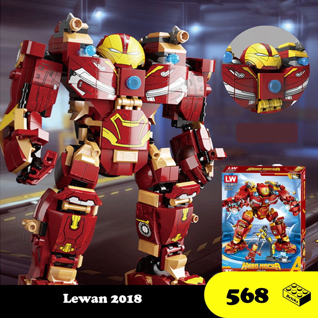 Đồ chơi lắp ráp Mech Hulkbuster MK44 - Robot siêu anh hùng Lewan 2018 - Marvel Avengers