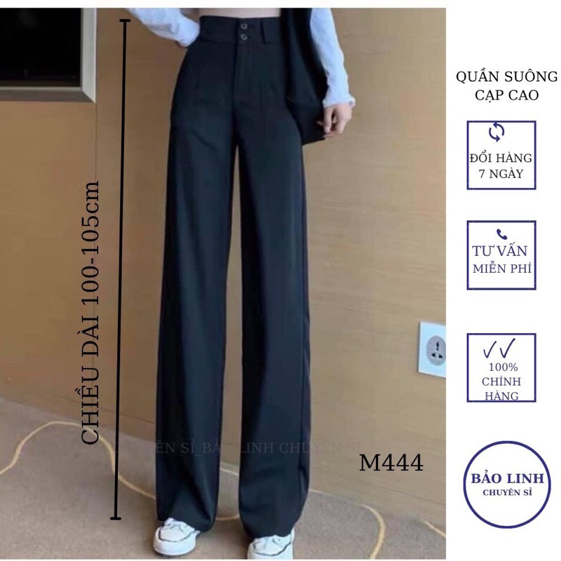 Quần ống rộng 2 khuy cạp cao tuyết mưa