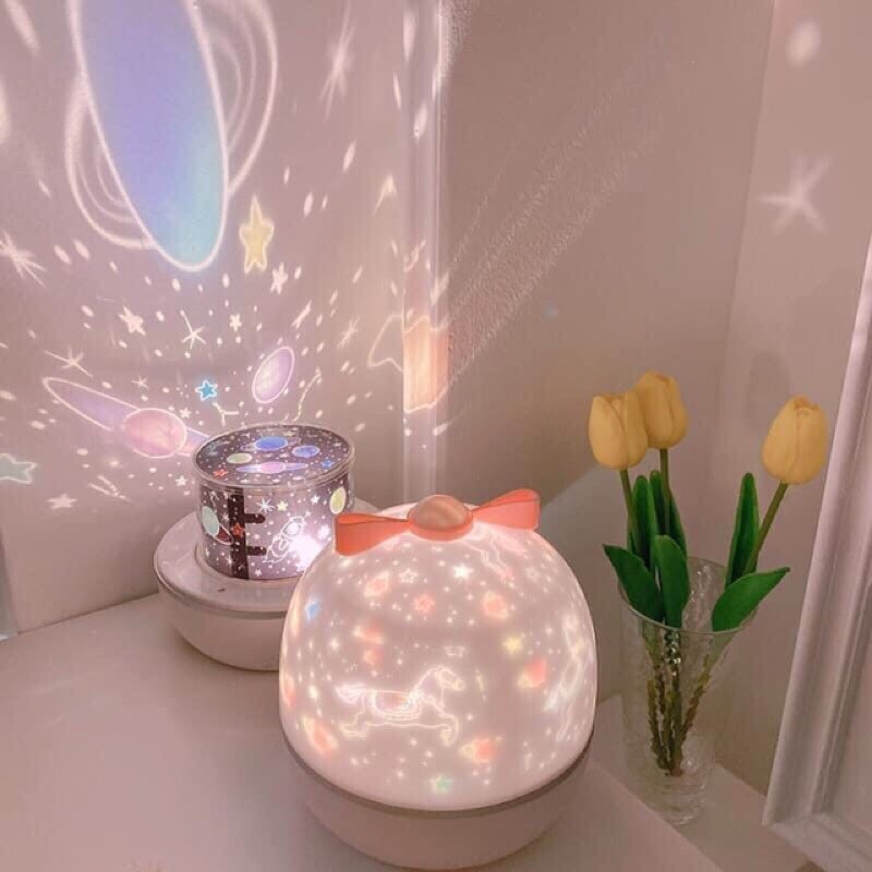 Đèn ngủ chiếu sao vũ trụ đại dương sinh nhật cổ tích xoay tự động dùng trang trí phòng ngủ tuyệt đẹp có sẵn