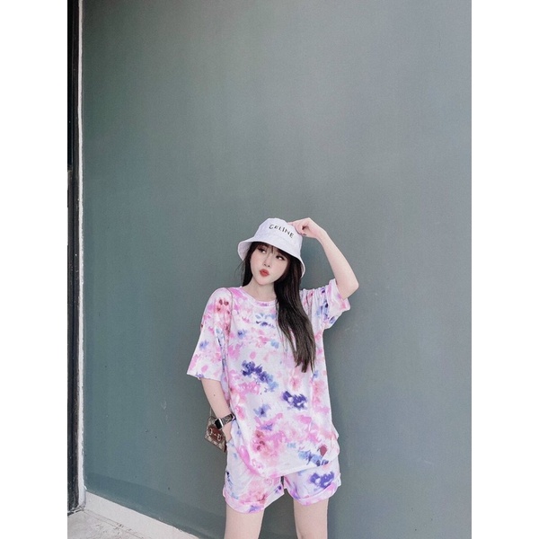 Bộ đồ thun loang màu Quảng Châu freesize 75kg