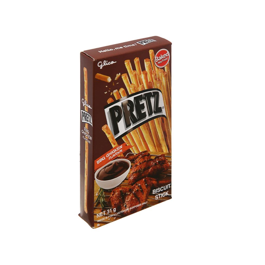 Bánh que nướng giòn GLICO Pretz 31g đủ 4 vị bestseller (truyền thống, bắp ngọt, gà BBQ, Pizza)