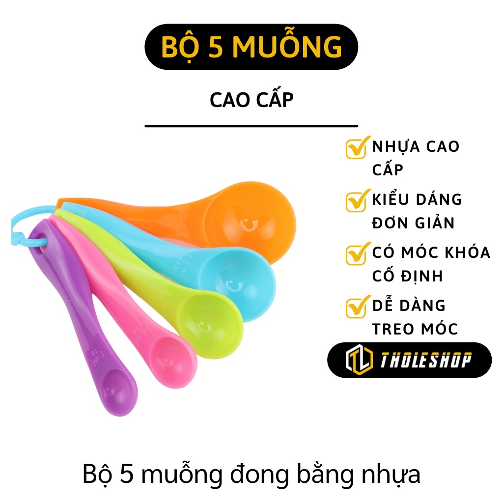 Muỗng Đo Lường - Bộ 5 Muỗng Thìa Đong Định Lượng Gia Vị, Làm Bánh Nhiều Kích Cỡ 9599