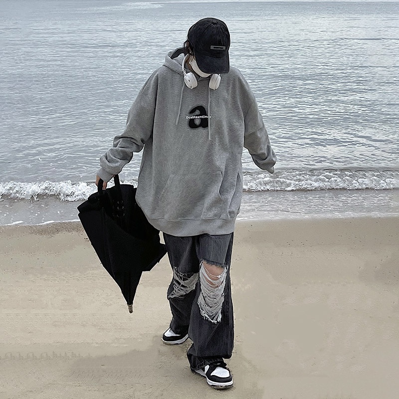 NRVP Áo Hoodie Nữ Tay Dài Dáng Rộng Thời Trang Phong Cách Hàn Quốc