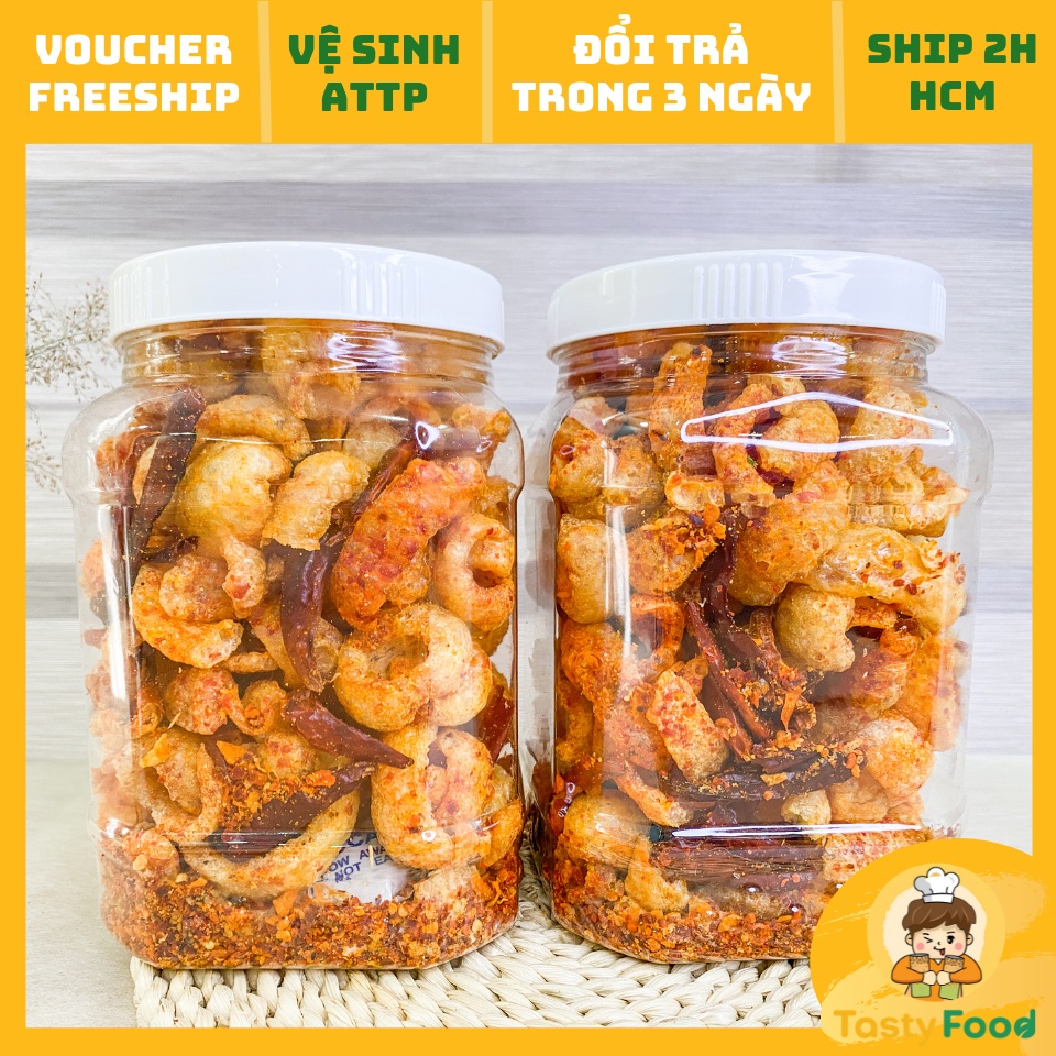 500G Hũ Da Heo Muối Ớt Tasty Food| Hàng chất lượng loại nhất | HOÀN ĐỔI 100% nếu không như mô tả