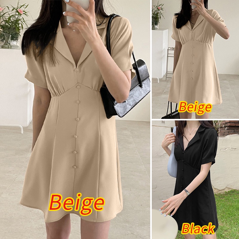 Đầm ZANZEA ngắn tay lưng cao thời trang cho nữ tính