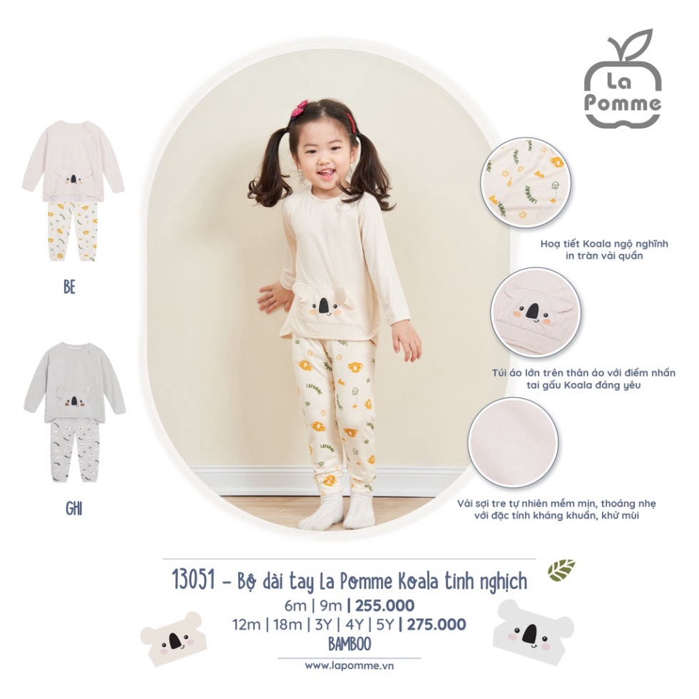 La Pomme Bộ dài tay Koala tinh nghịch mã LP13051 - Bộ sưu tập thu đông La Pomme 2022