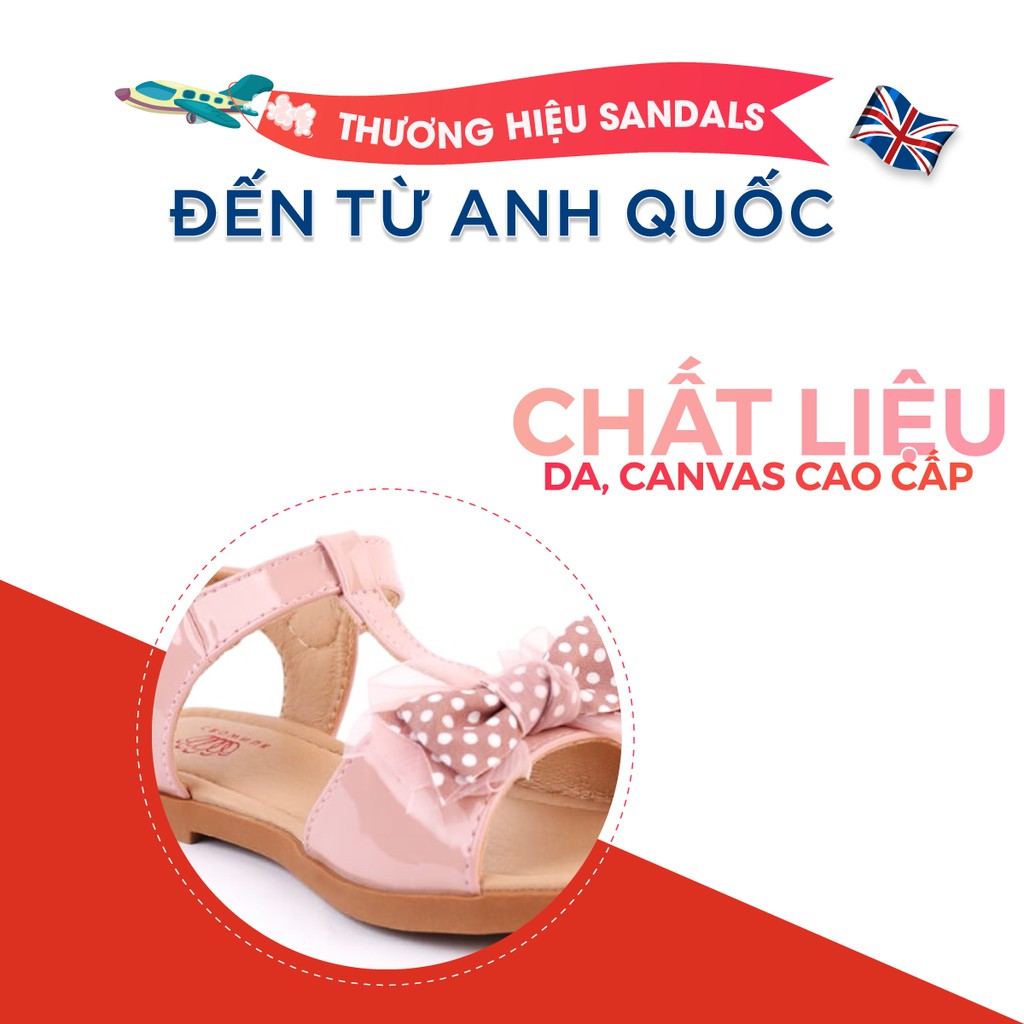 Xăng đan Bé Gái Đi Học Đi Chơi Crown Space UK Princess Sandal Trẻ Em Cao Cấp CRUK7016 Nhẹ Êm Thoáng Size 25-32/4-14 Tuổi