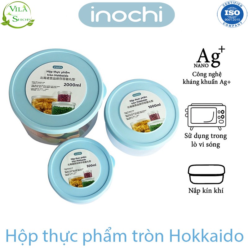 [ 9 Size ] Hộp Đựng Thực Phẩm, Hộp Tròn Bảo Quản Đồ Tươi, Nhựa Cao Cấp Inochi - Việt Nhật, Để Tủ Lạnh Giữ Nhiệt