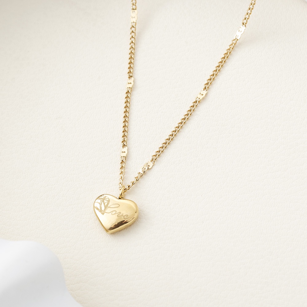 Vòng cổ Mặt Hình Trái Tim Bằng Thép Không Gỉ Thời Trang