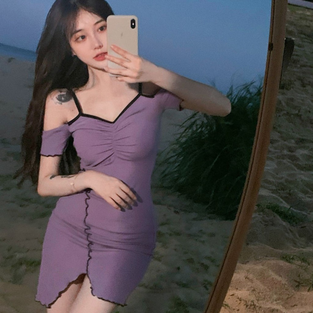 Đầm thun body trễ vai sexy