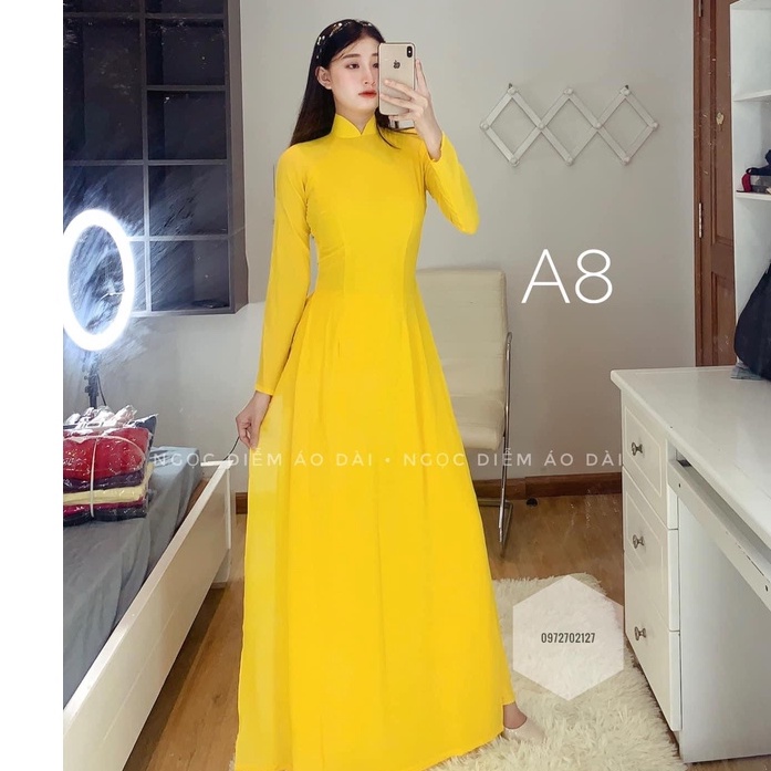 BST Áo Dài may sẵn  Áo Dài Truyền Thống 4 Tà may sẵn - giá Cả bộ