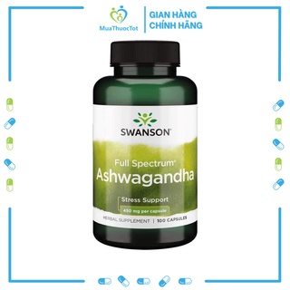 Swanson Full Spectrum Ashwagandha 450mg hỗ trợ giảm căng thẳng và hỗ trợ năng lượng 100 viên