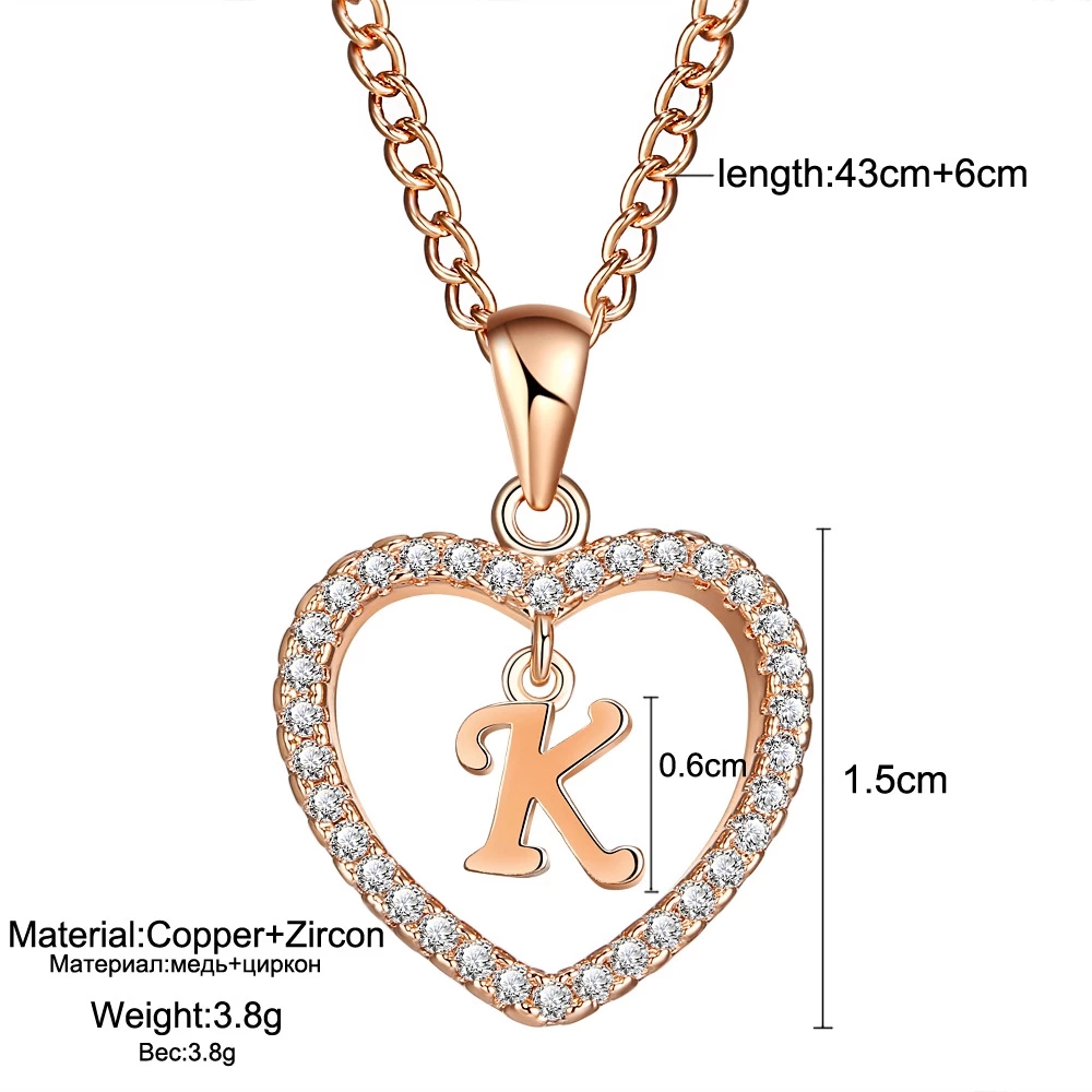 Vòng cổ hợp kim mặt hình 20 chữ cái tuỳ chọn xinh xắn cho nữ