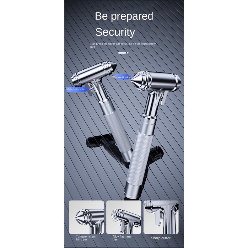 Búa Thoát Hiểm Trên Ô Tô Cao Cấp Cán Tay Cầm Bằng Kim Loại