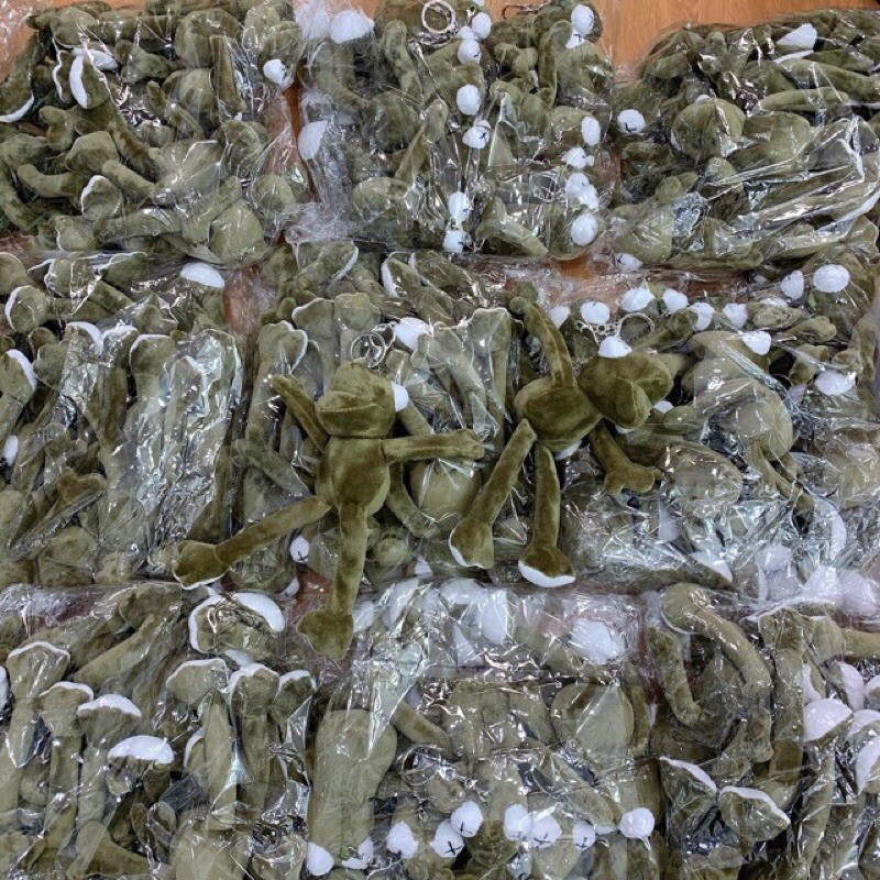 Móc khoá ếch nhồi bông treo balo đi học,túi chéo cực cute 😍