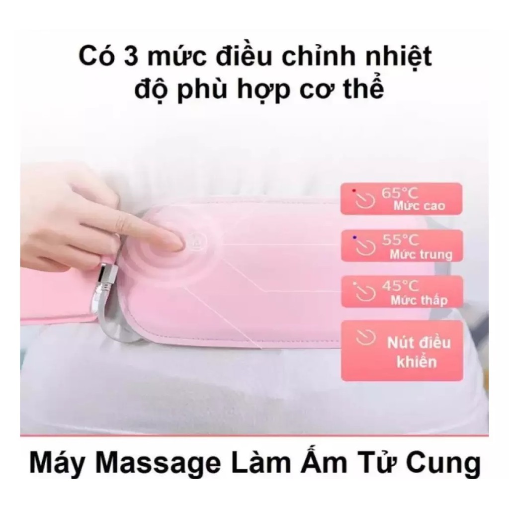 Đai massage bụng, Massage làm ấm tử cung 3 Mức Điều Chỉnh Nhiệt sưởi ấm vành đai cơ thể pad cho kinh nguyệt giảm đau