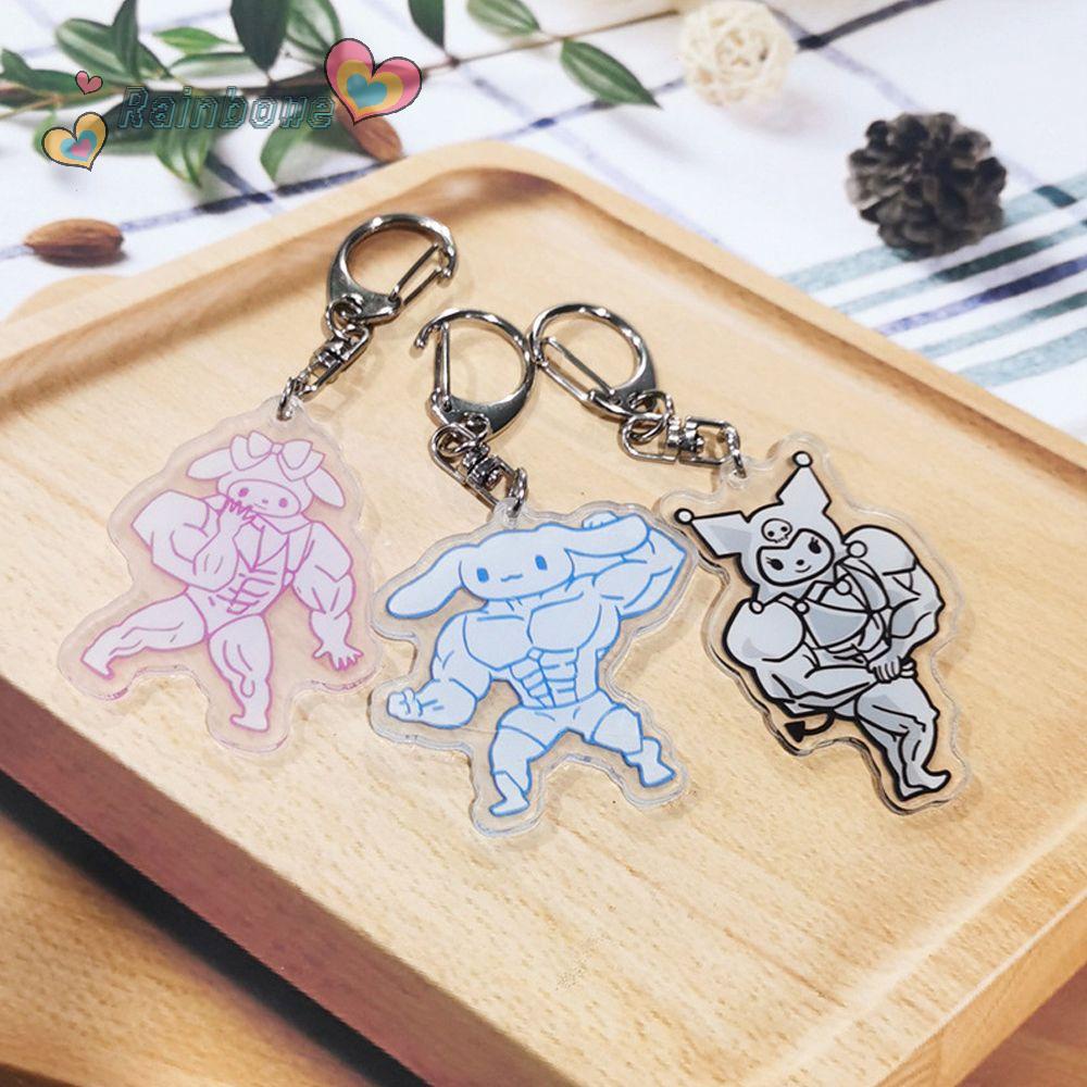 RAINBOW New Bag Pendant Kuromi Figures Keychain Gift Melody Muscle Toy Anime