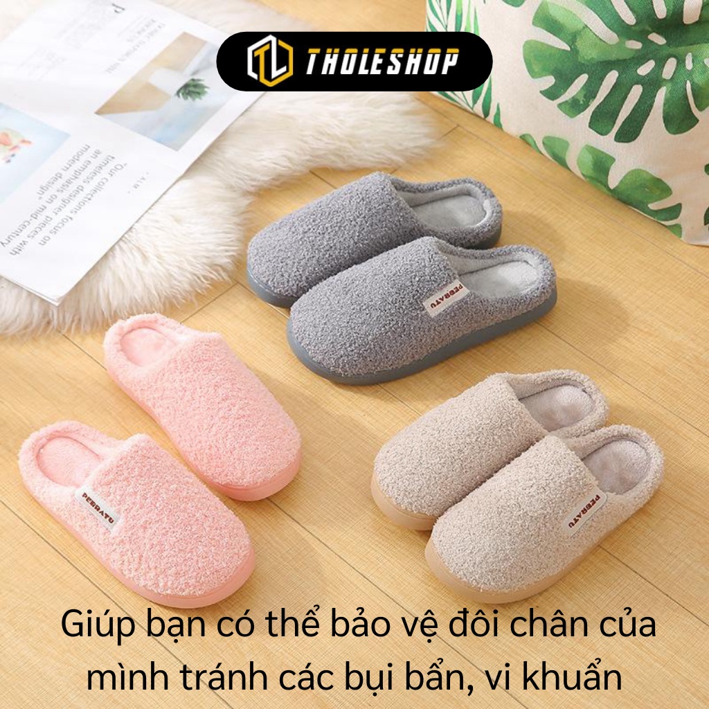 Dép Đi Trong Nhà - Dép Bông Mang Trong Nhà, Spa Nam Nữ Giữ Ấm Đôi Chân 8609