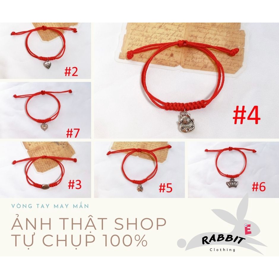Vòng tay chỉ đỏ tự đan, Vòng tay handmade mix cỏ 4 lá may mắn