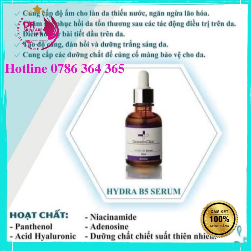 [GoodnDoc]Serum dưỡng ẩm trắng sáng da, mờ thâm nám, cấp nước, chống lão hóa GOODNDOC HYDRA B5 30m | BigBuy360 - bigbuy360.vn