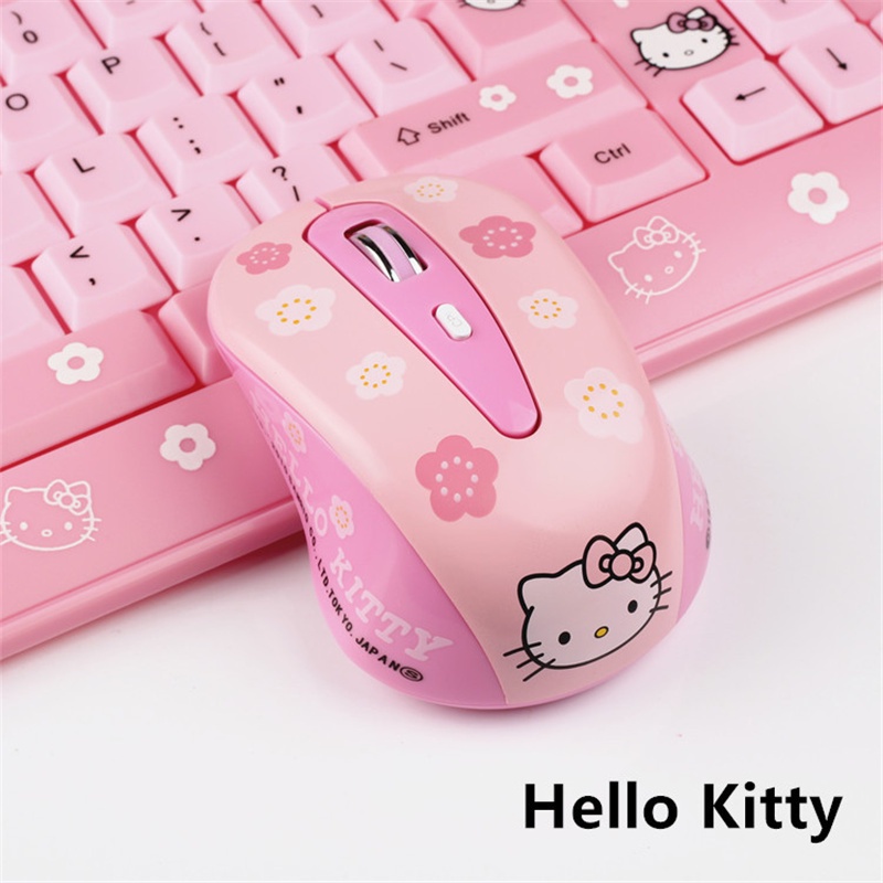 Chuột Quang Không Dây 2.4Ghz Hình Hello Kitty 800 / 1200 / 1600