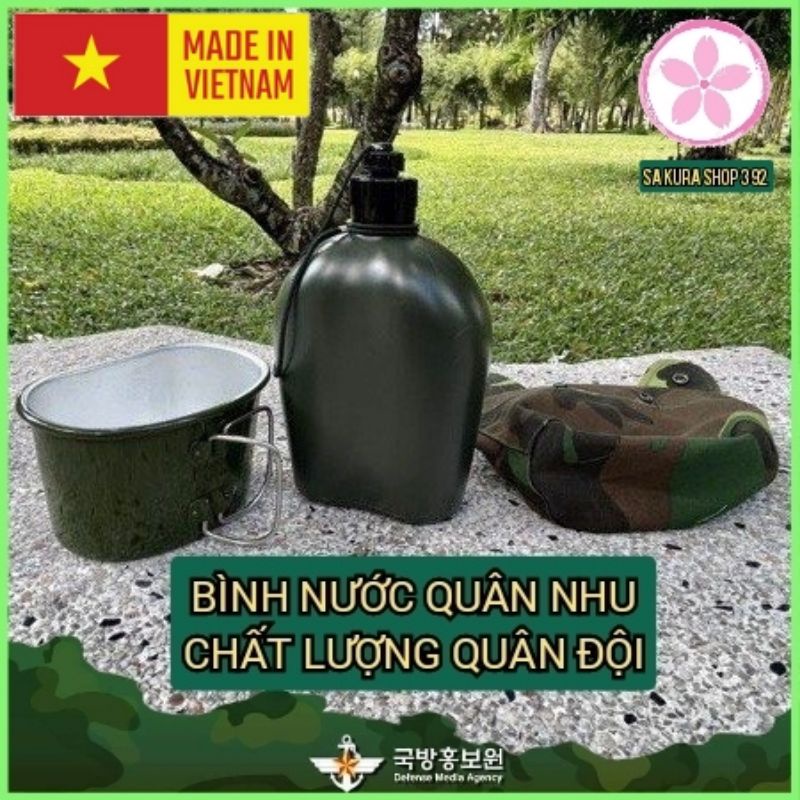 BÌNH ĐỰNG NƯỚC Bi Đông UAE - Bình Tông 1L quân đội UAE kèm túi vải